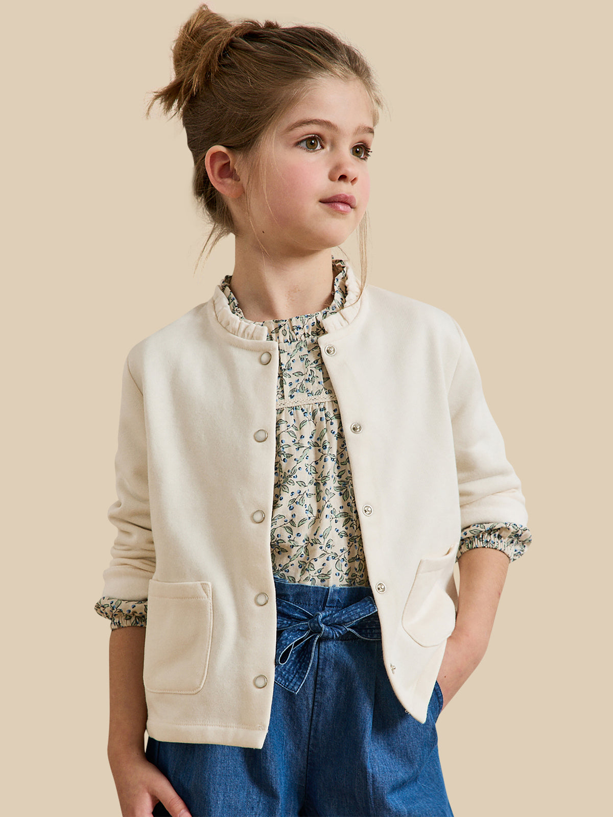 Gilet Fille en molleton - Coton biologique