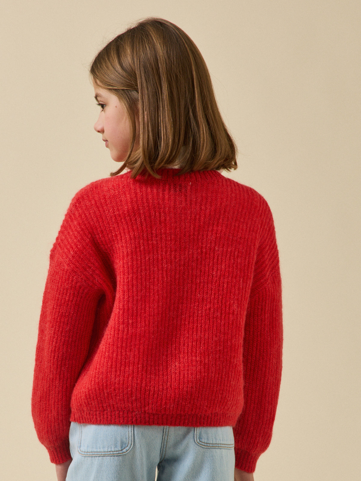 Girl's wool and mohair cardigan