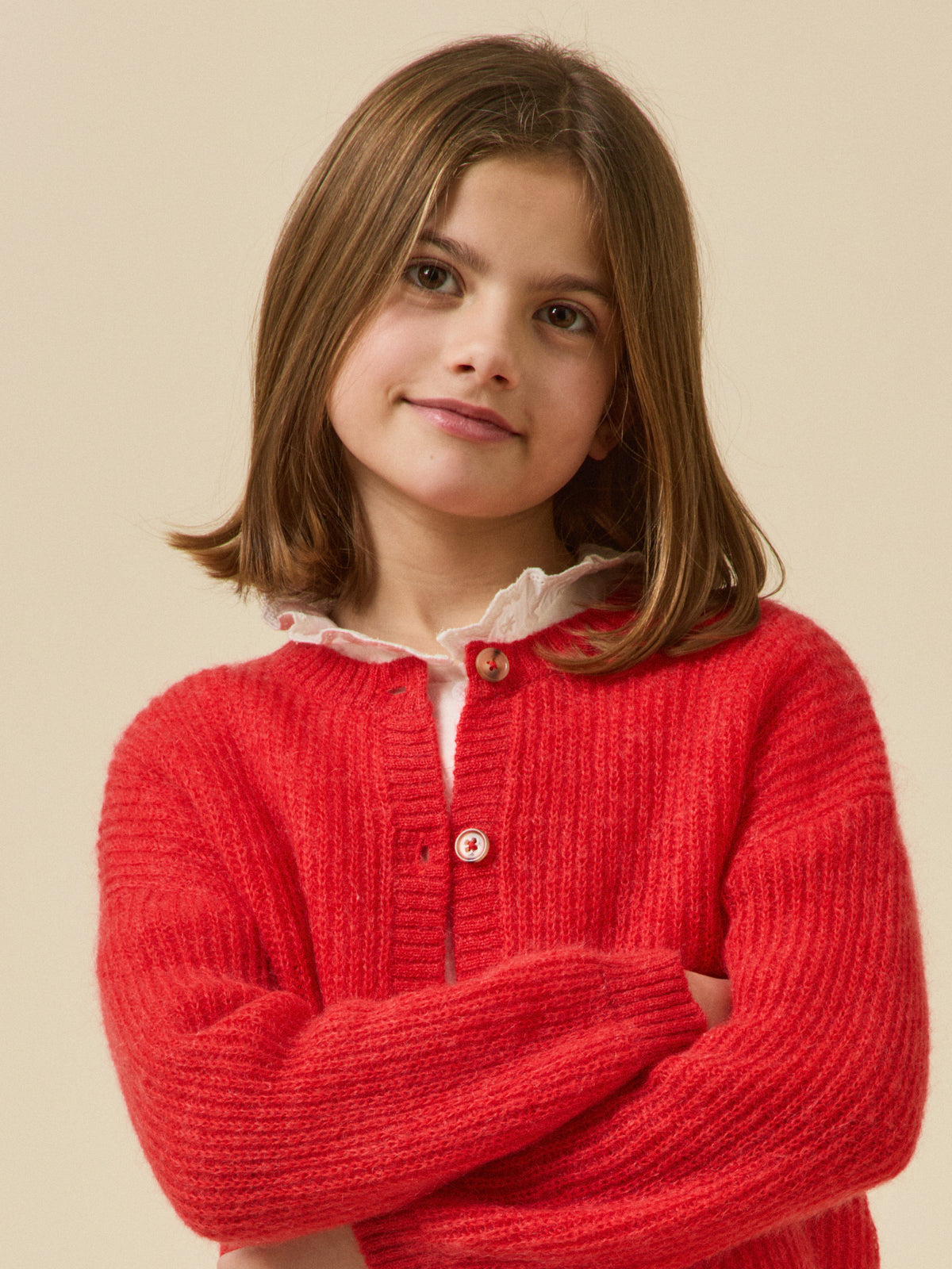 Girl's wool and mohair cardigan