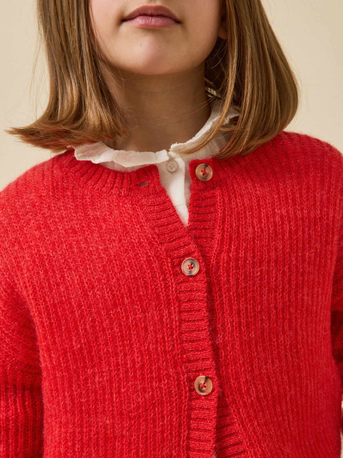 Girl's wool and mohair cardigan