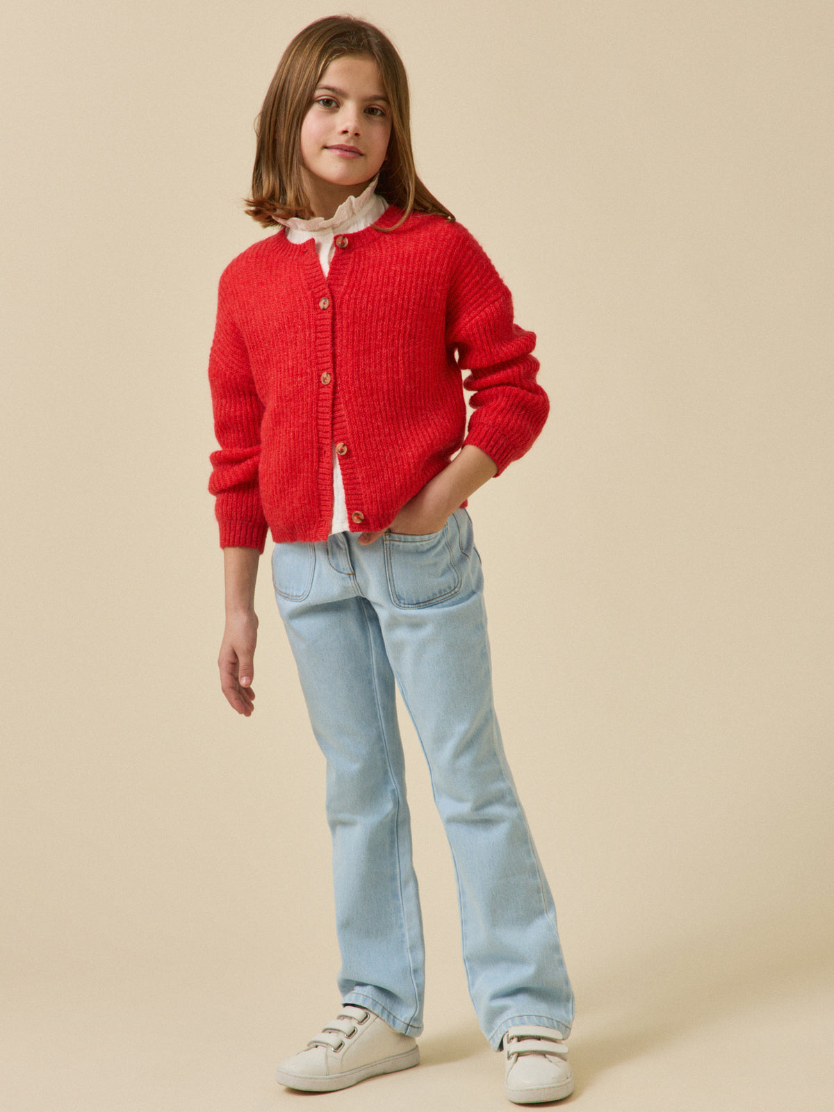 Girl's wool and mohair cardigan