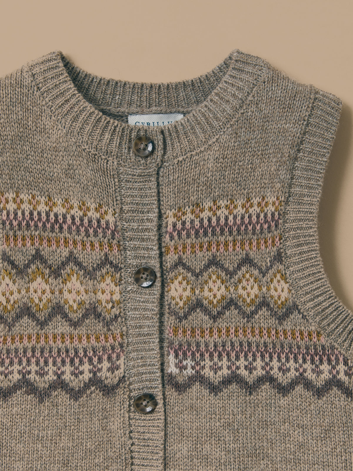 Cardigan jacquard sans manches Fille