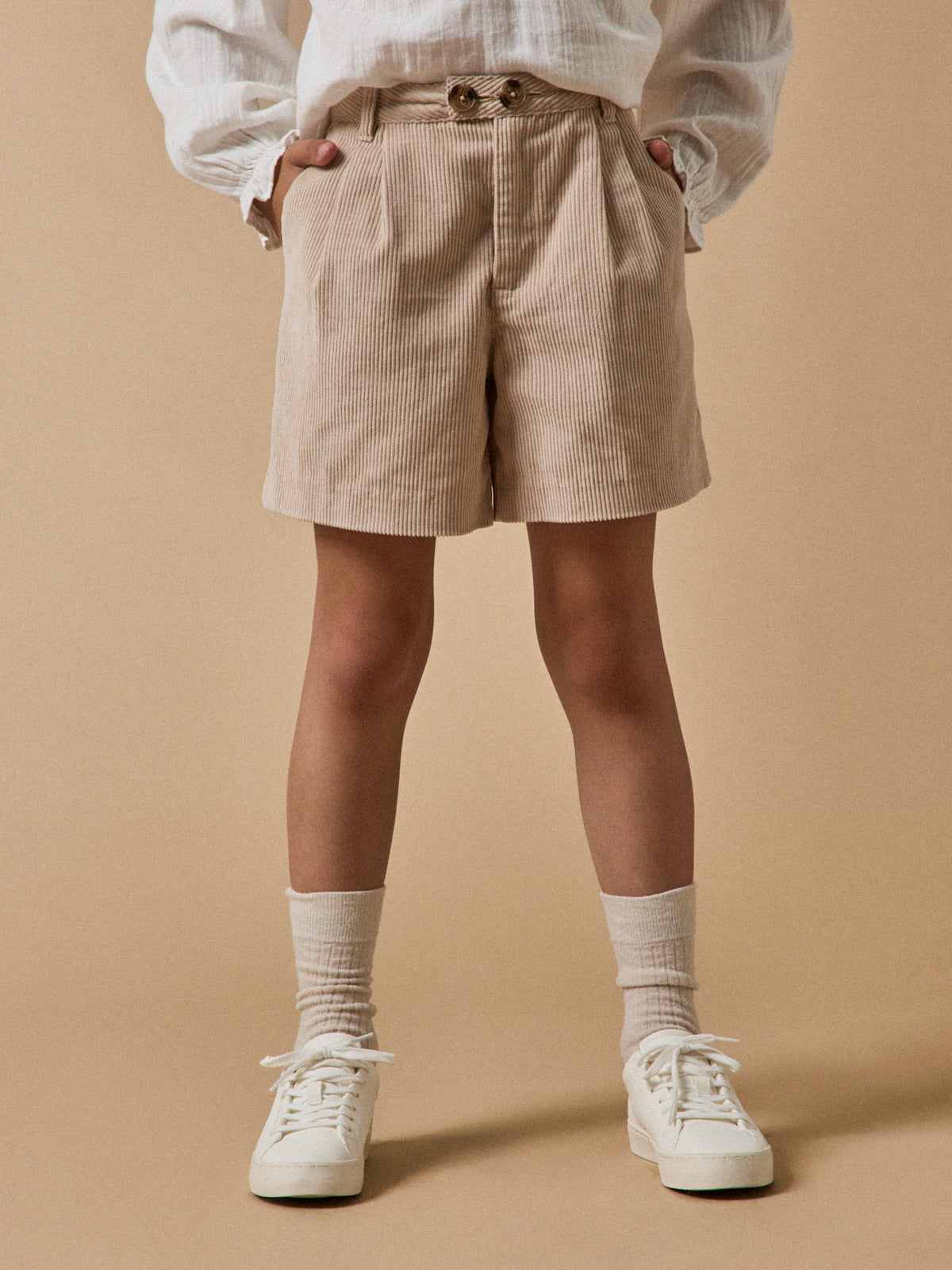 Short velours taille haute Fille