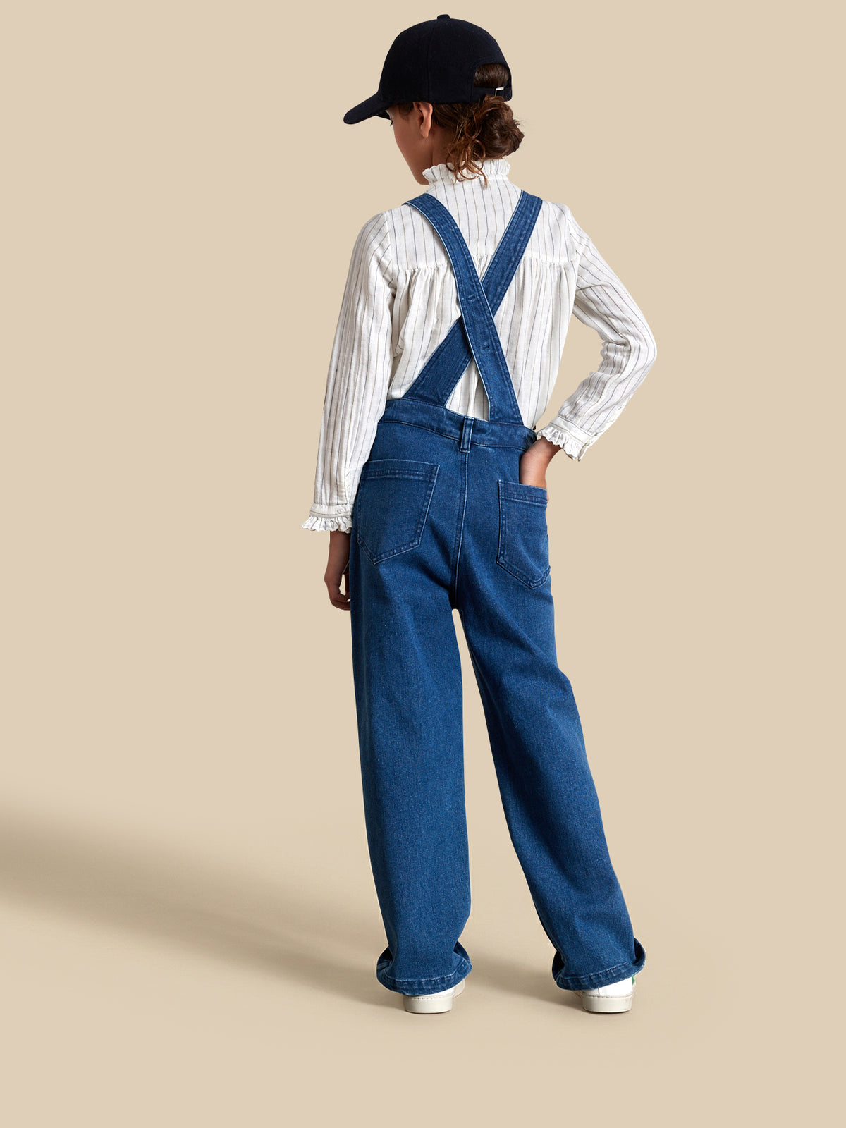 Girl's denim dungarees