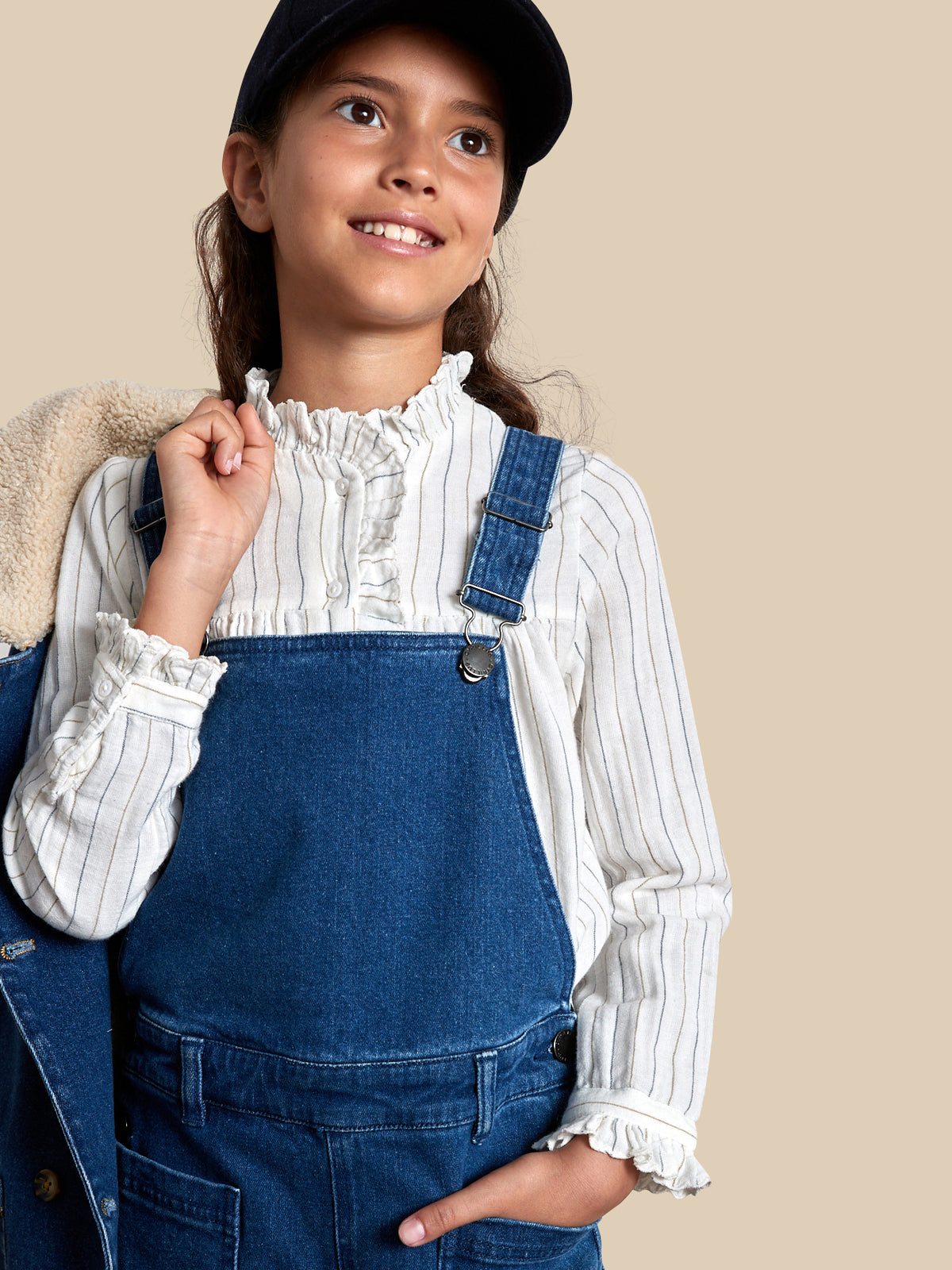 Girl's denim dungarees