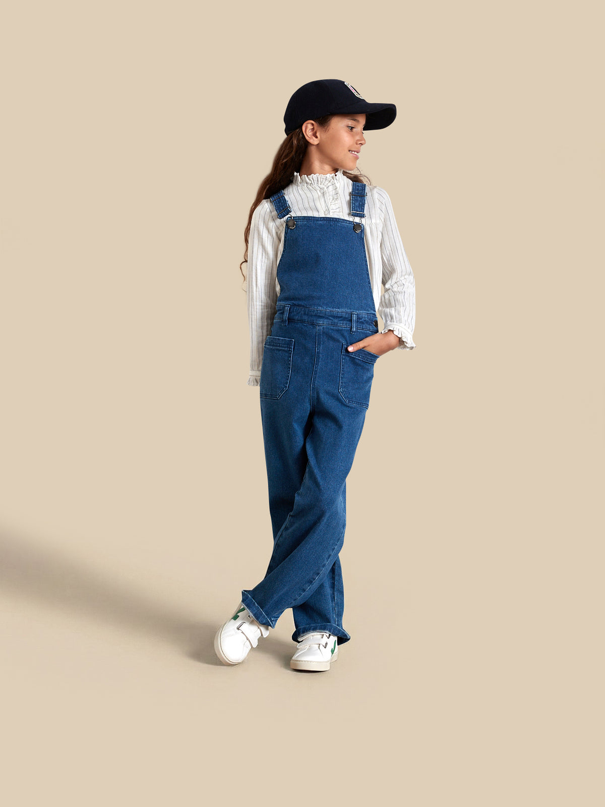 Girl's denim dungarees