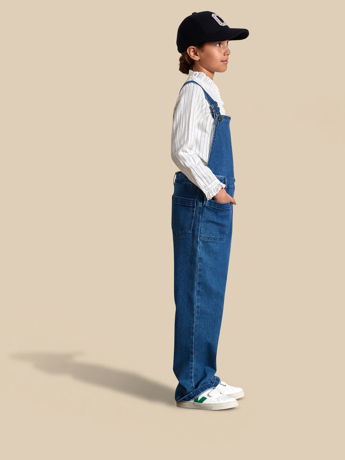 Girl's denim dungarees