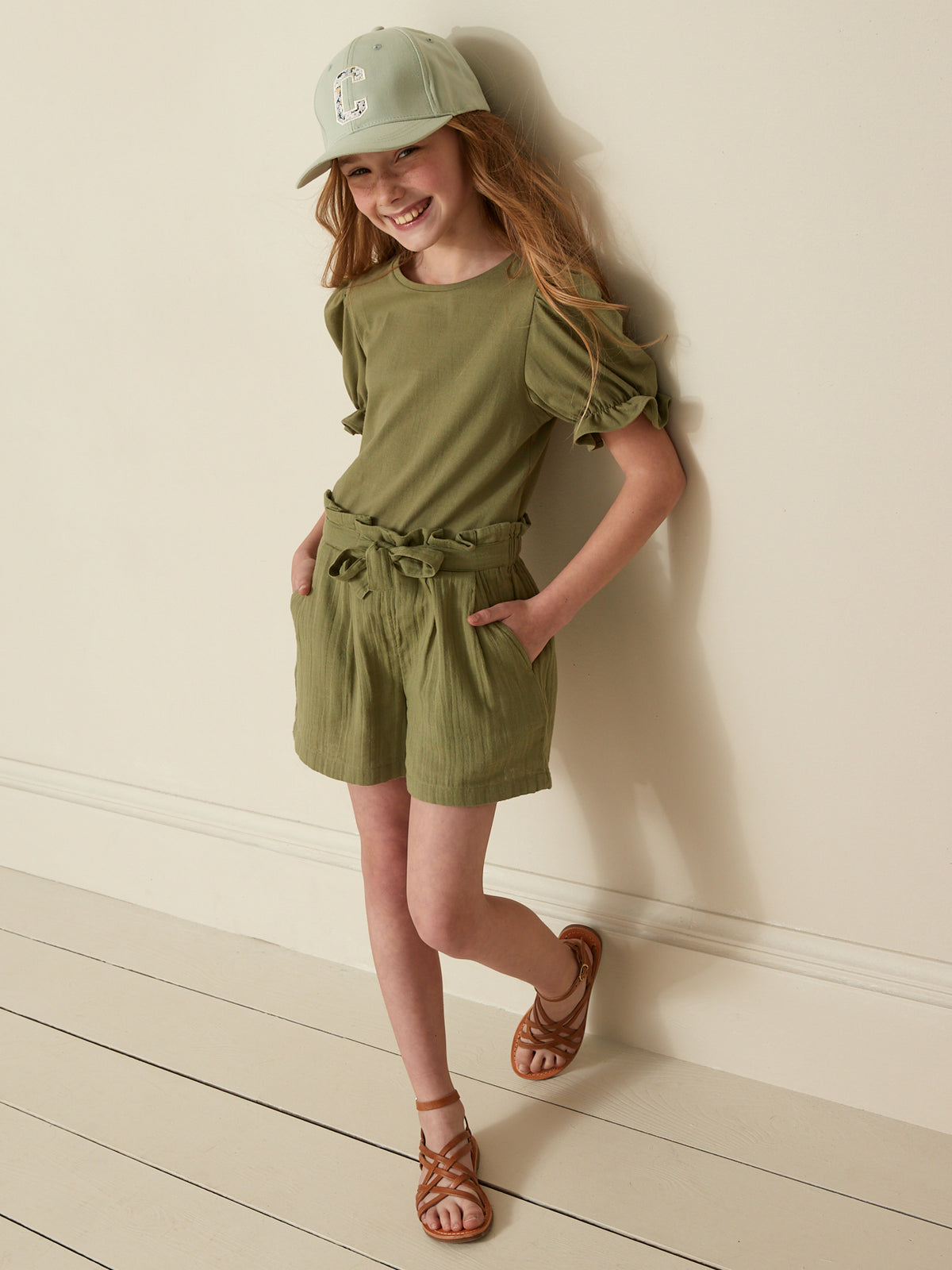 Short Fille en gaze de coton biologique