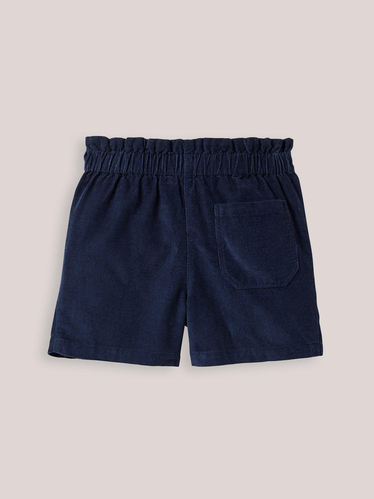 Girl's corduroy shorts with paper-bag waist