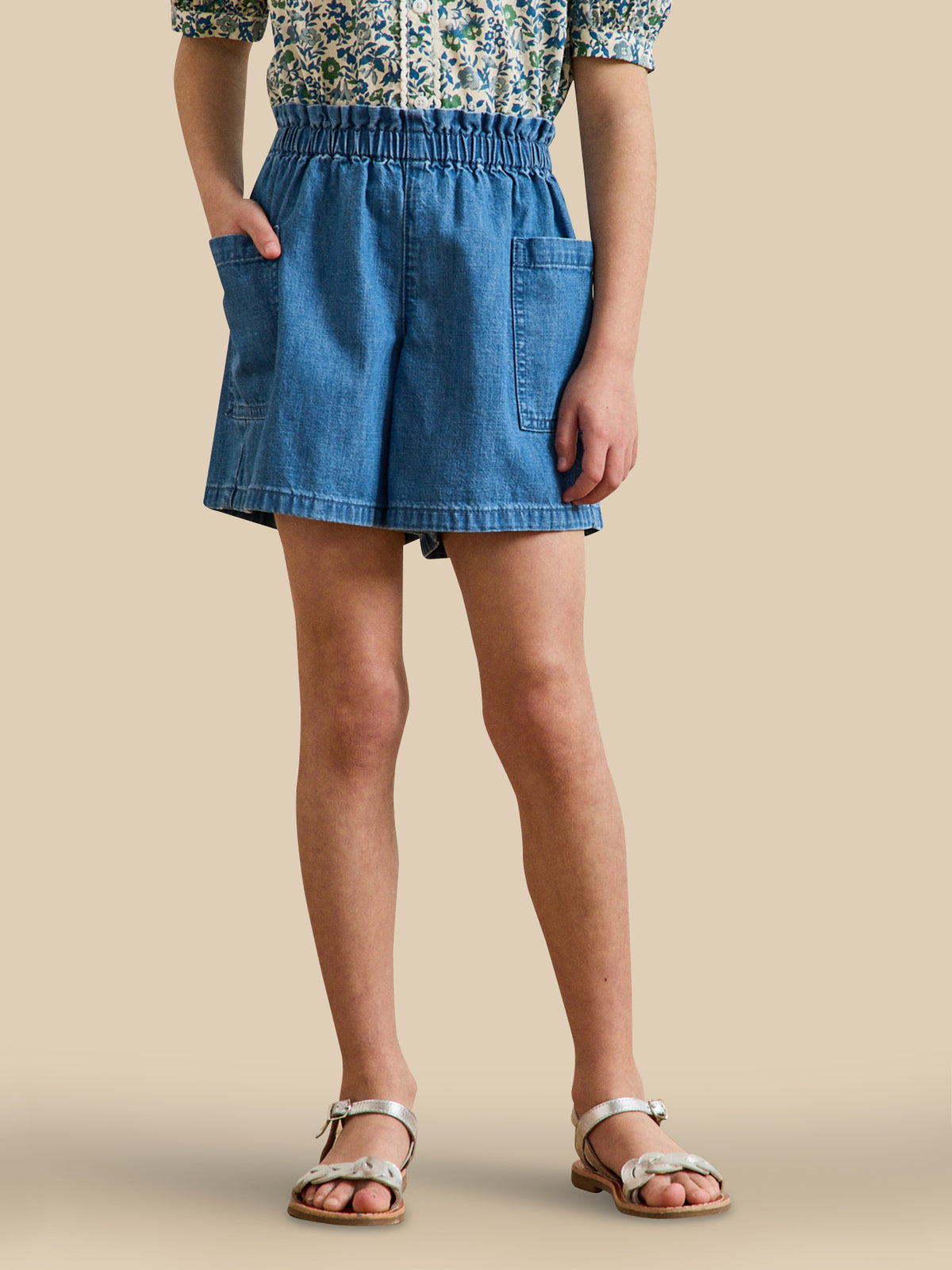 Girl's lightweight denim shorts