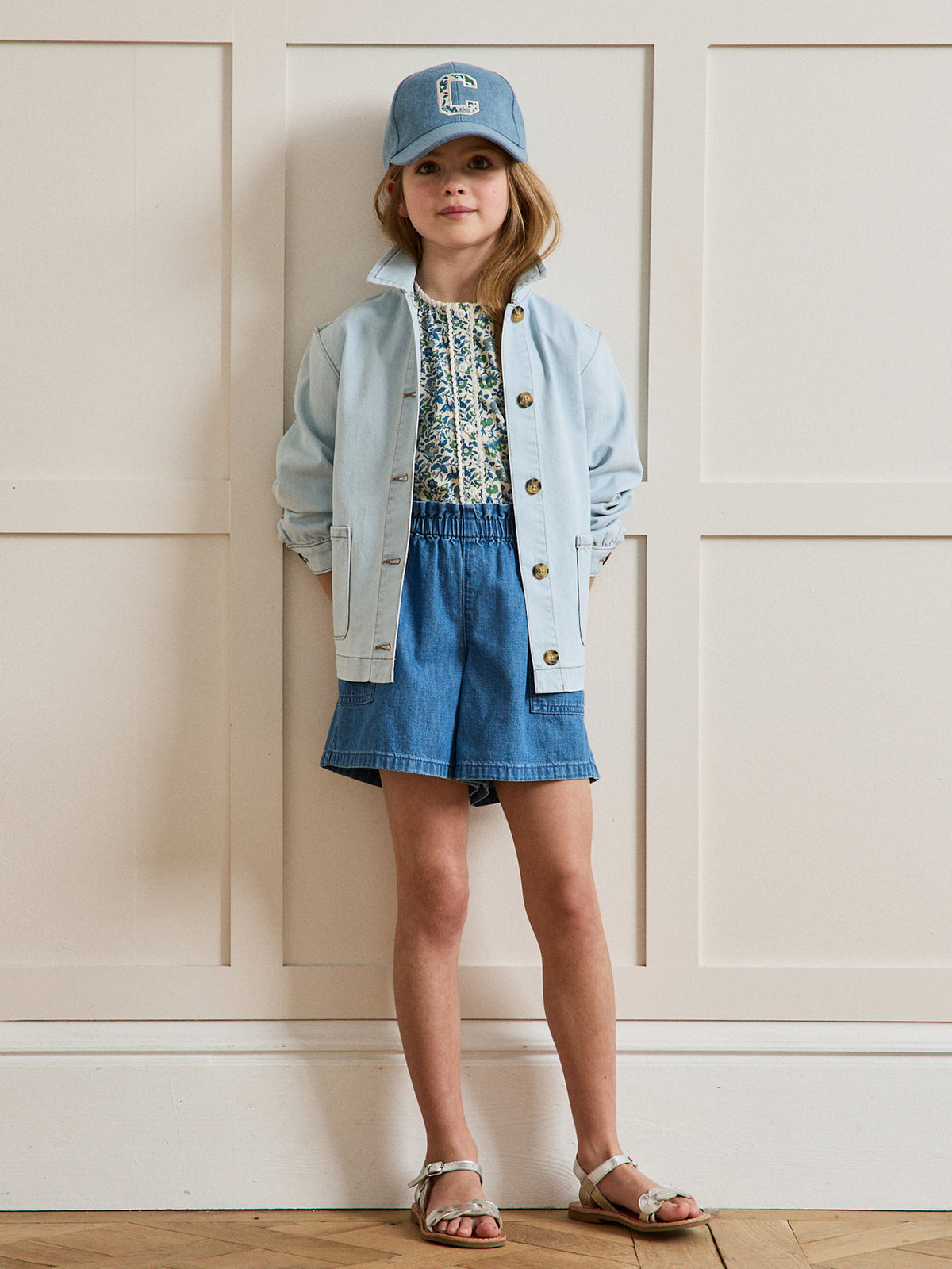 Short Fille en denim light