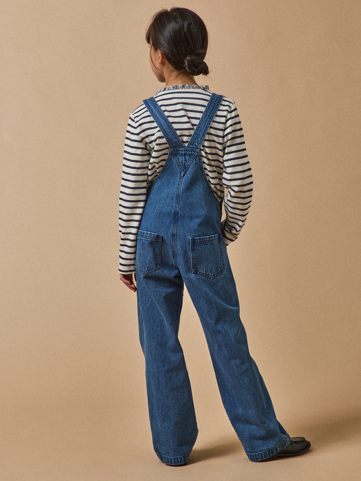 Girl's denim dungarees