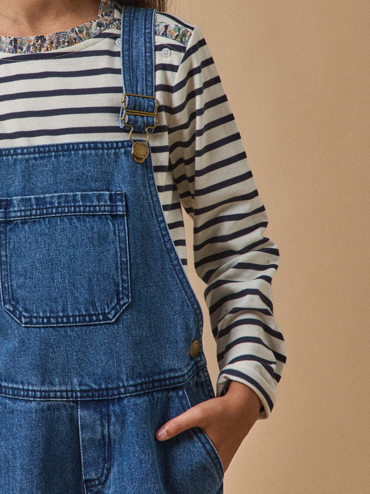 Girl's denim dungarees