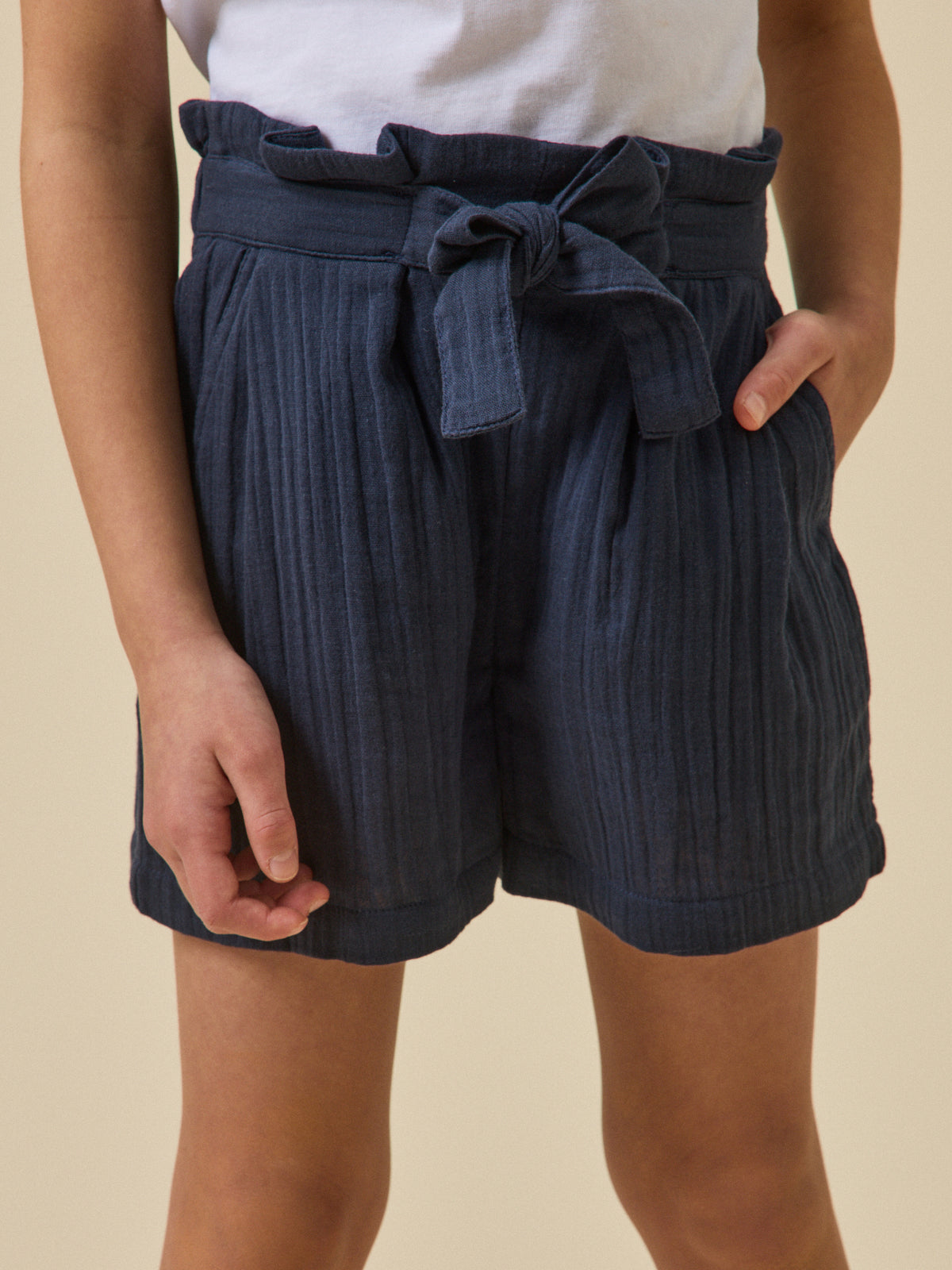 Girl's cotton gauze shorts - The Junior Collection