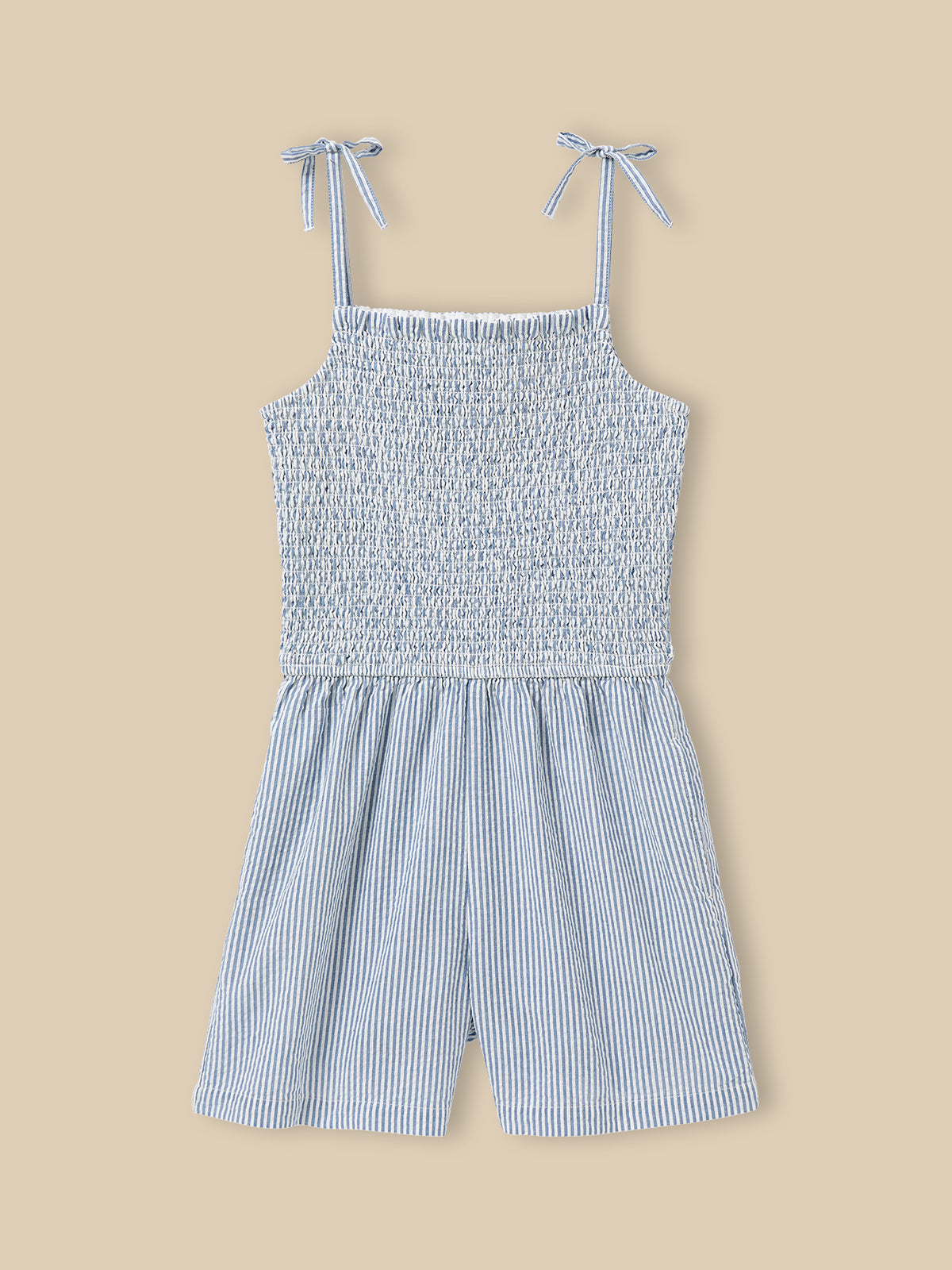 Girl's seersucker rompers