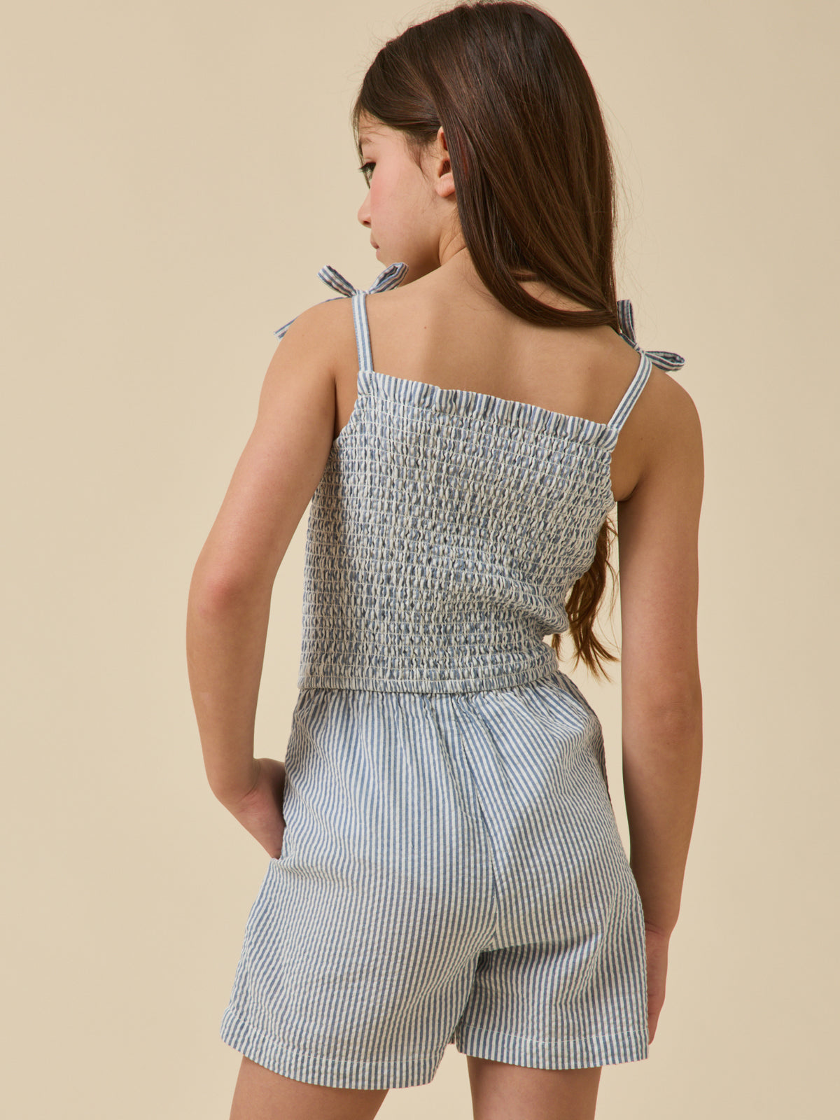 Girl's seersucker rompers