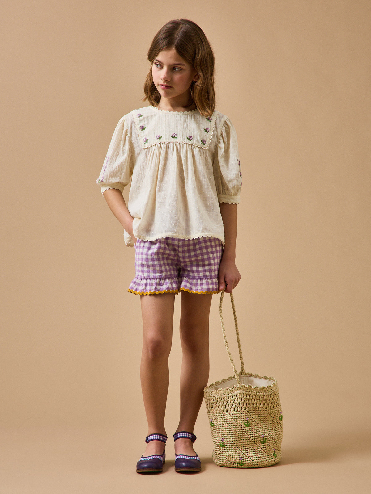 Girl's gingham check shorts - Cyrillus x Emile & Ida
