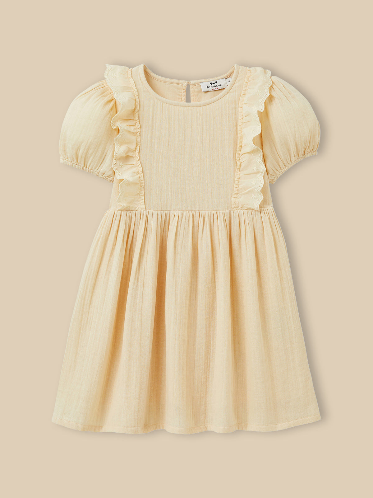 Girl's cotton gauze dress in organic cotton