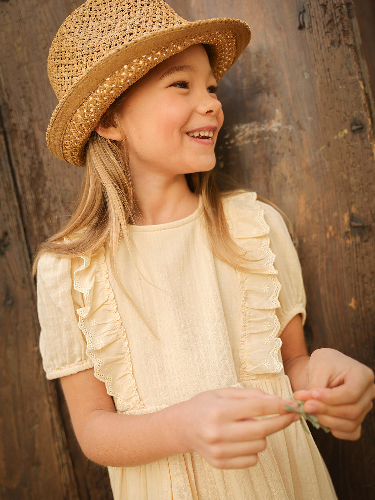 Girl's cotton gauze dress in organic cotton