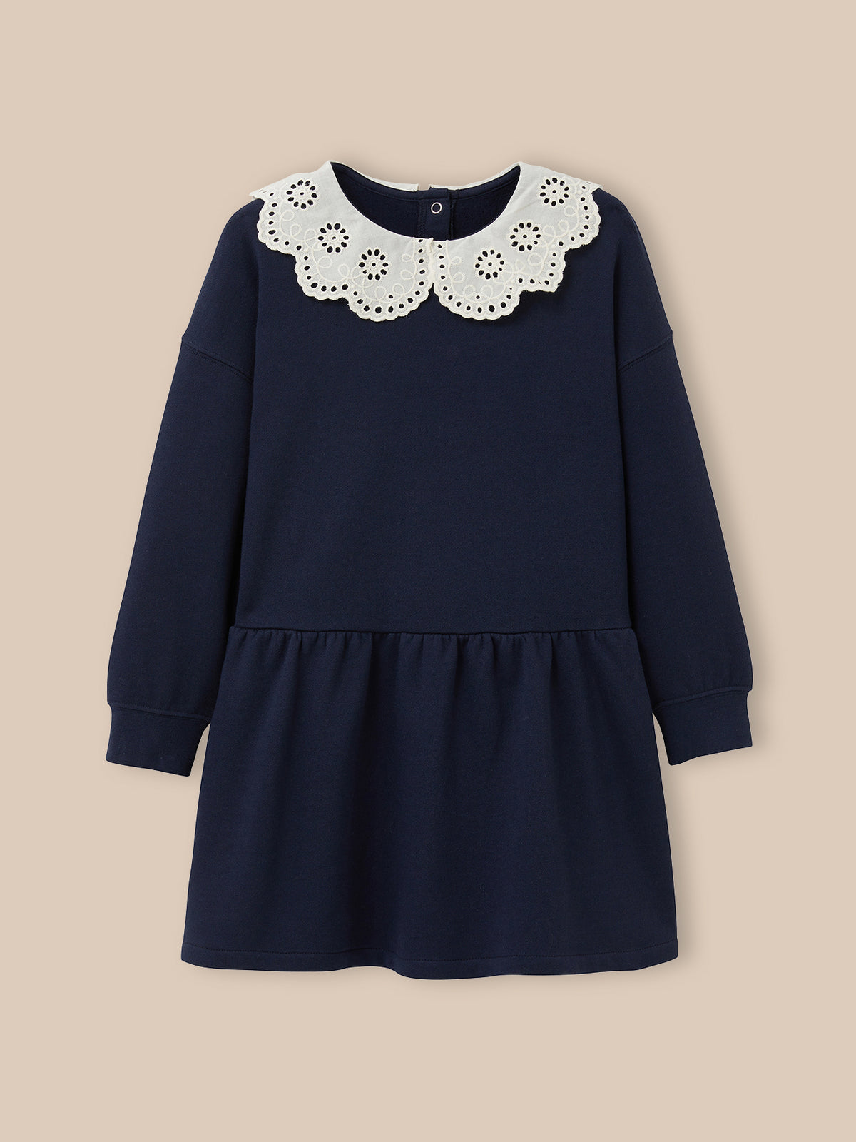 Robe grand col brodé - Coton biologique