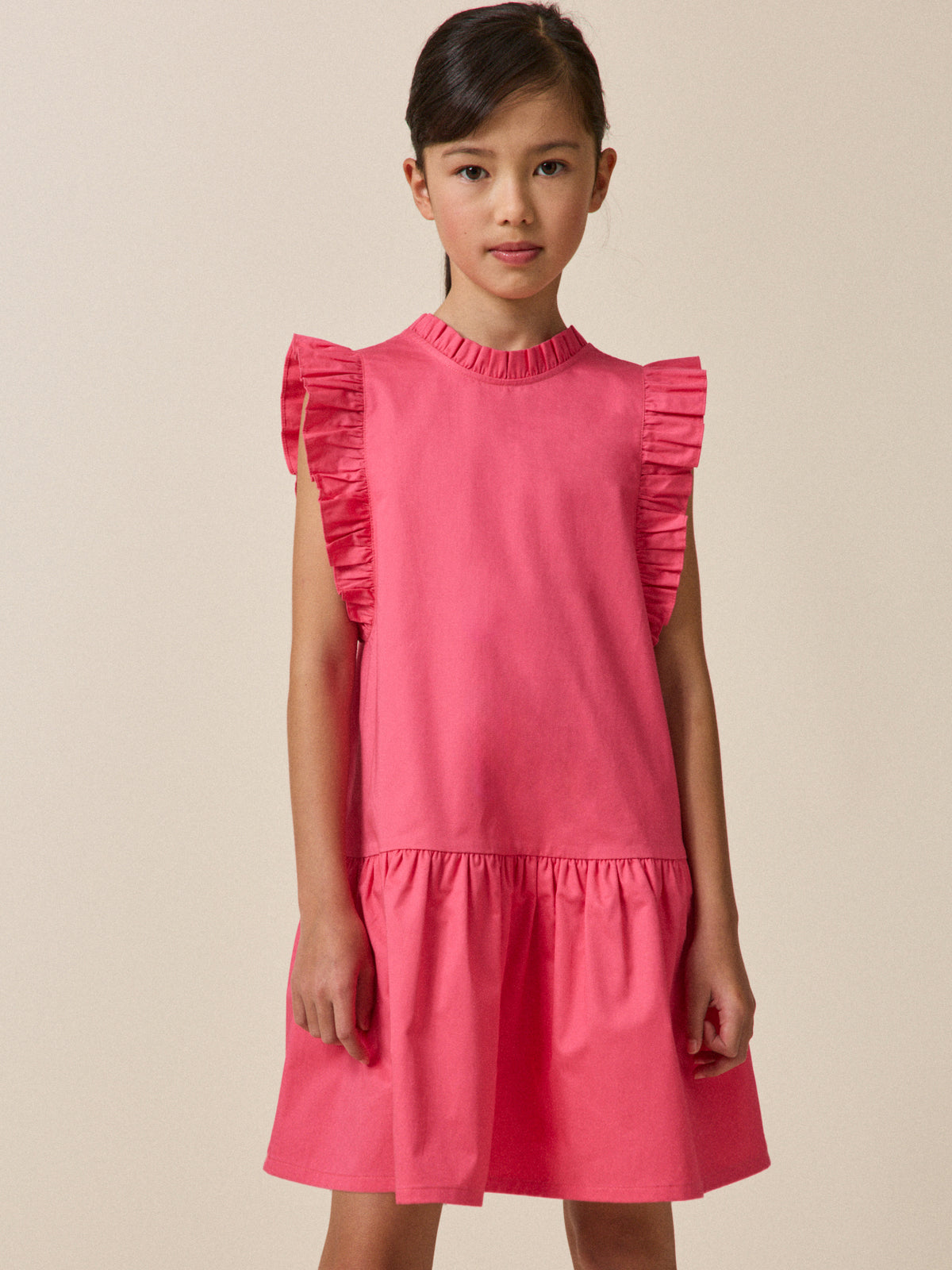 Robe Fille Charlotte en satin de coton - Collection couture
