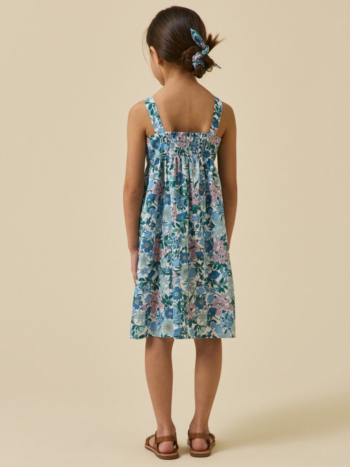 Girl's Clara Bell print dress made with Liberty fabric