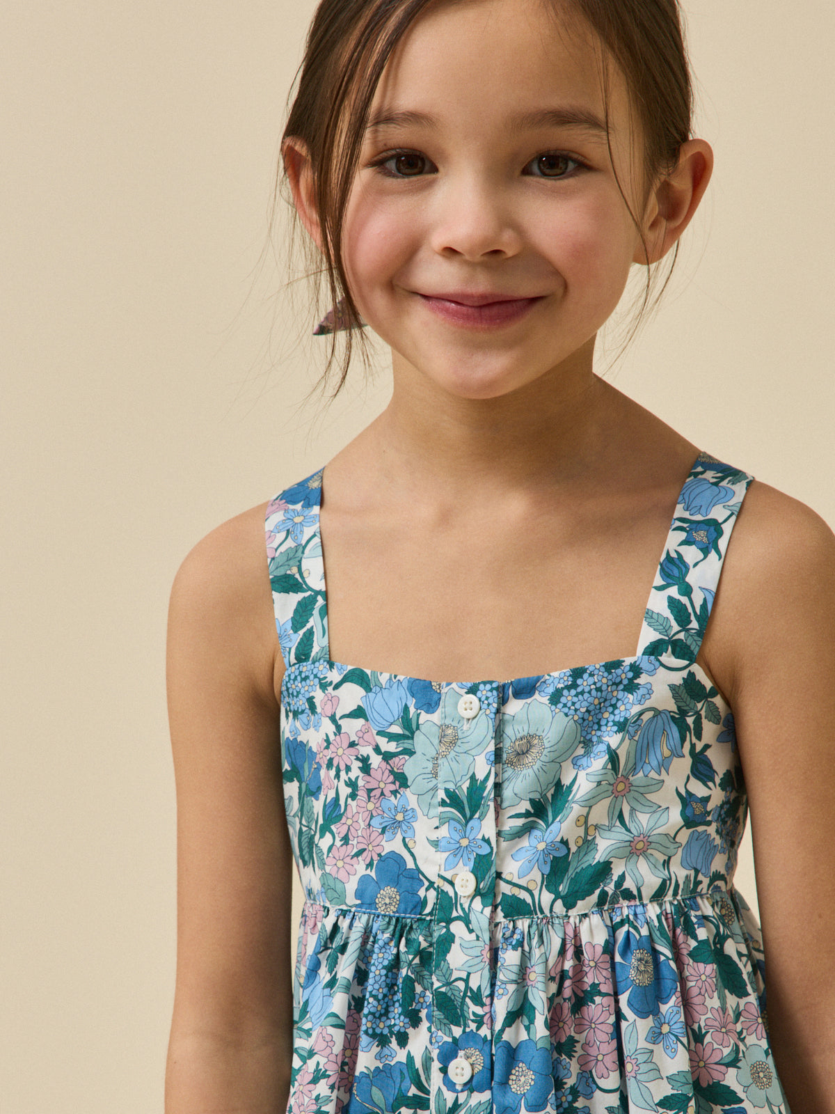 Girl's Clara Bell print dress made with Liberty fabric