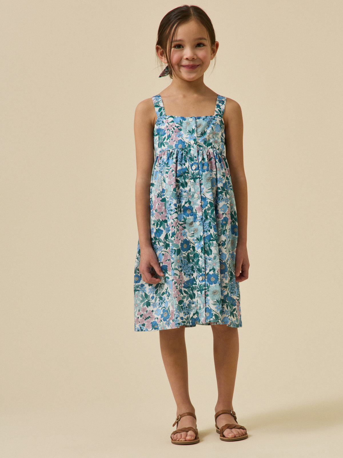 Girl's Clara Bell print dress made with Liberty fabric