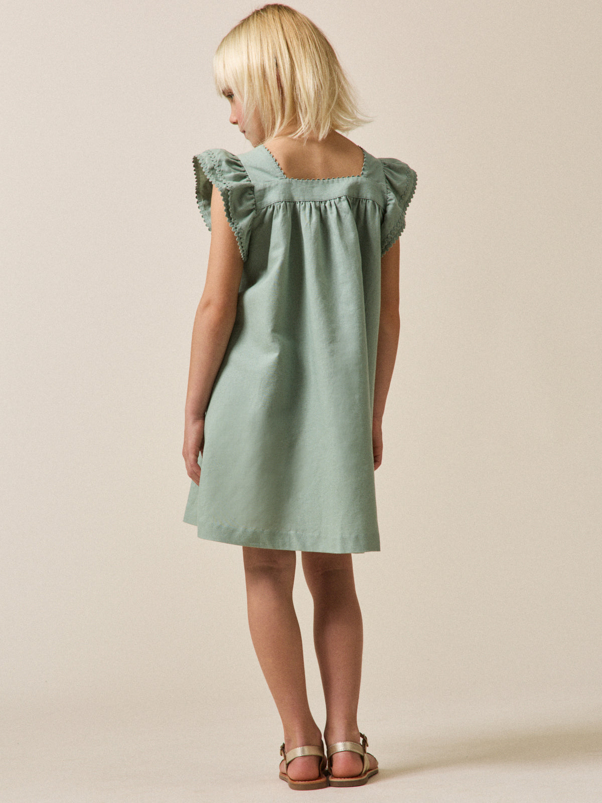 Girl's linen and cotton Clemence dress - Partywear and Bridal Collection
