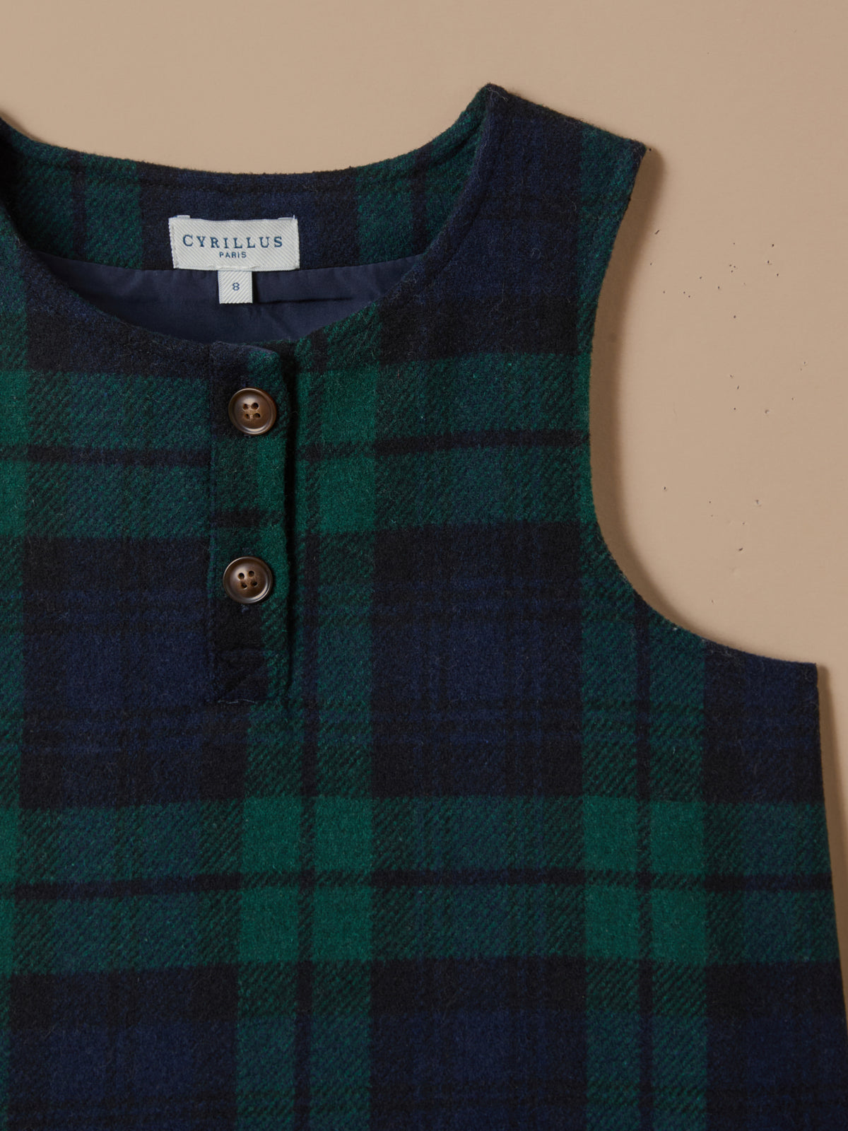 Robe chasuble imprimée tartan Fille