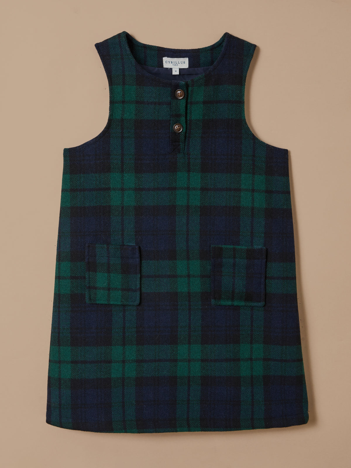 Robe chasuble imprimée tartan Fille