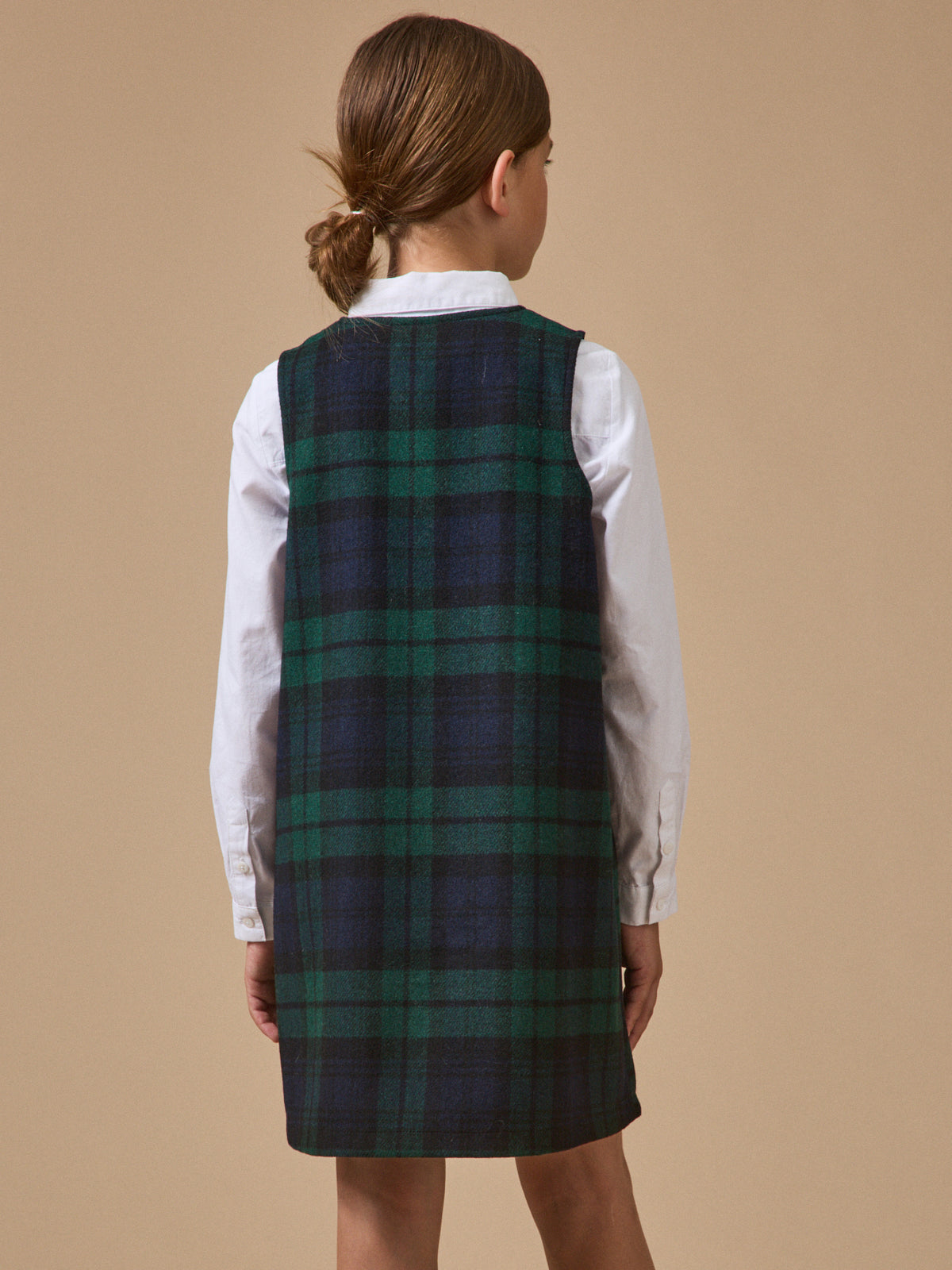 Robe chasuble imprimée tartan Fille