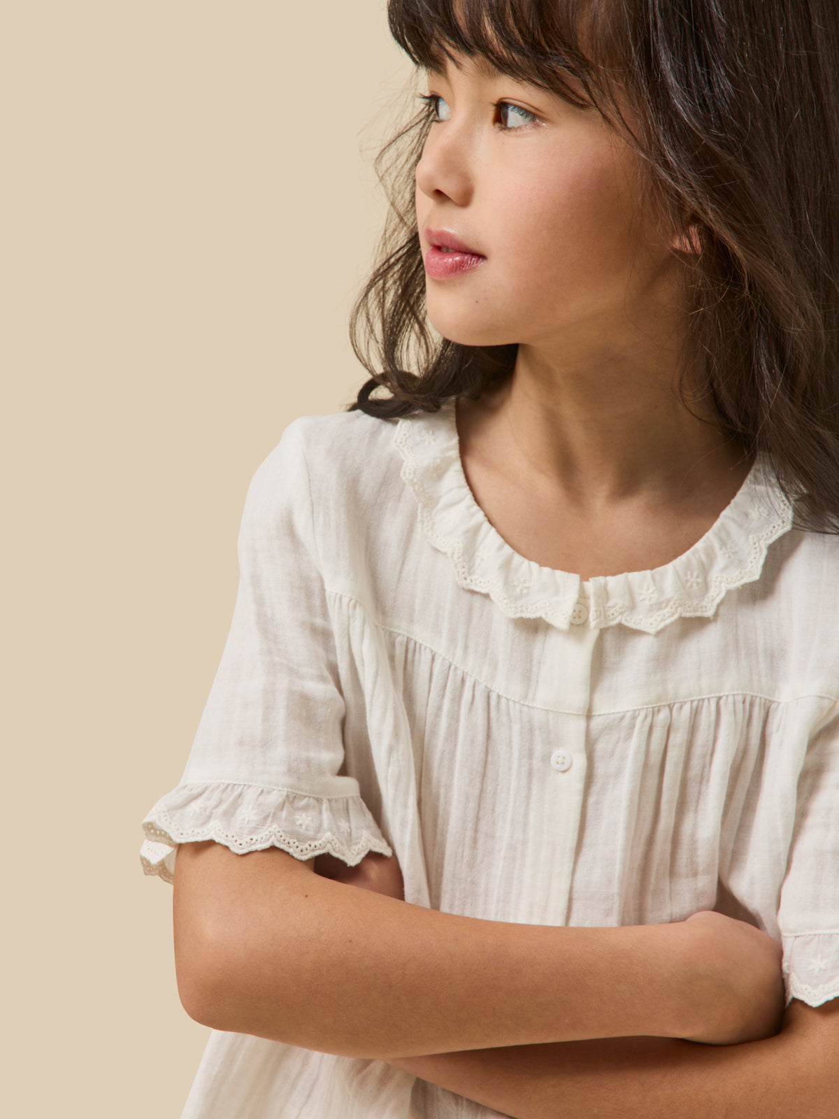 Girl's organic cotton cheesecloth shirt
