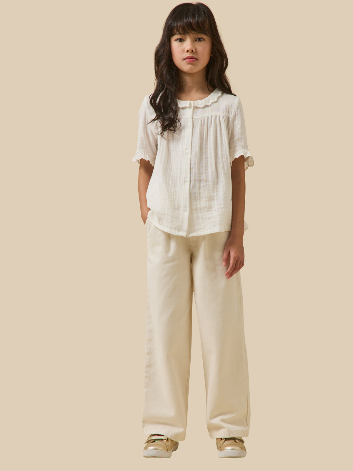 Girl's organic cotton cheesecloth shirt