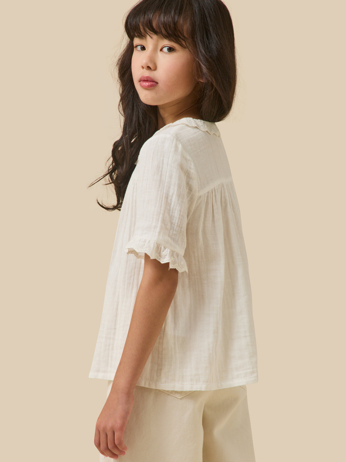 Girl's organic cotton cheesecloth shirt