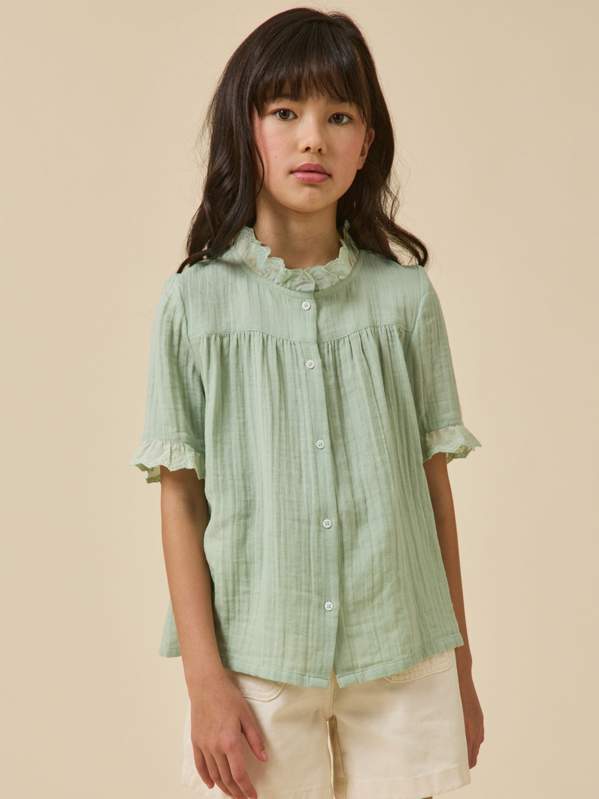 Girl's organic cotton cheesecloth shirt