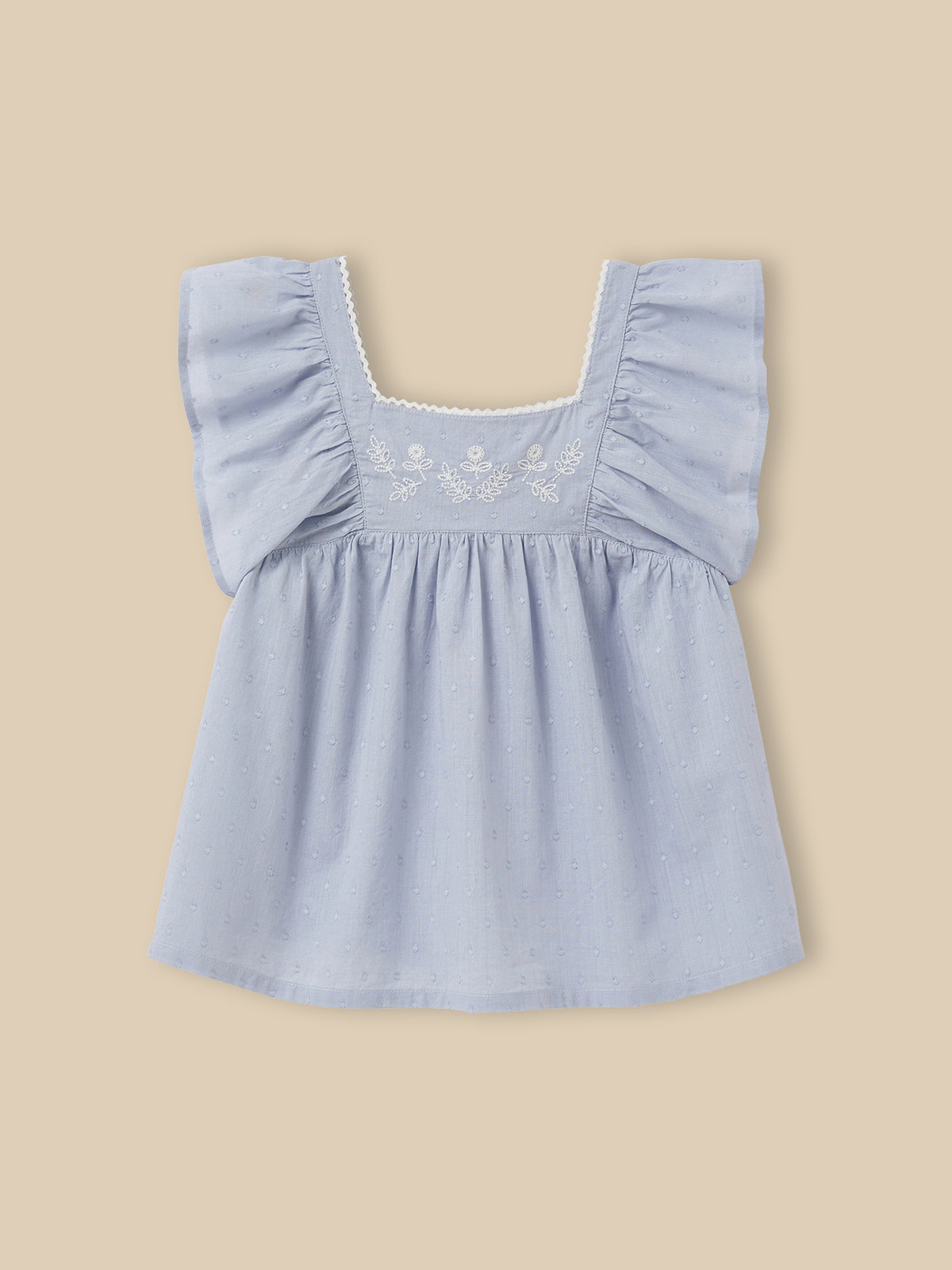 Blouse Fille en plumetis brodé