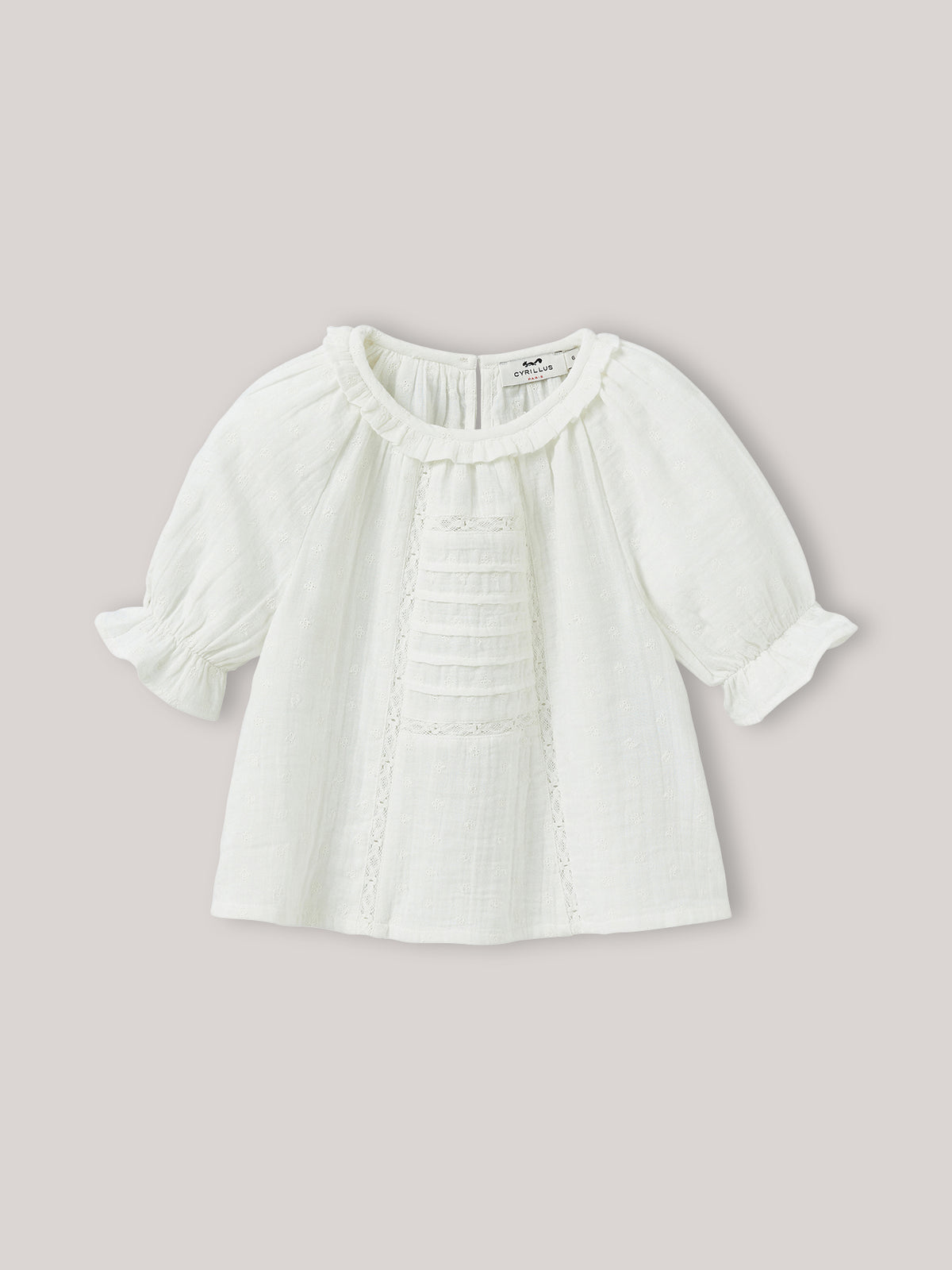Girl's broderie anglaise cheesecloth blouse