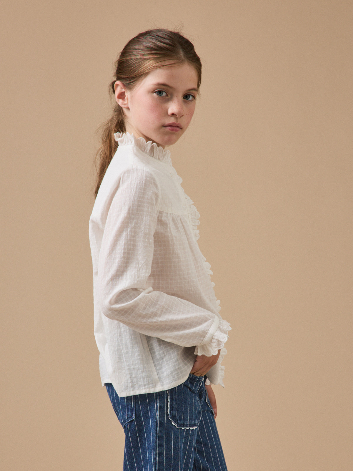 Chemise avec froufrou Fille