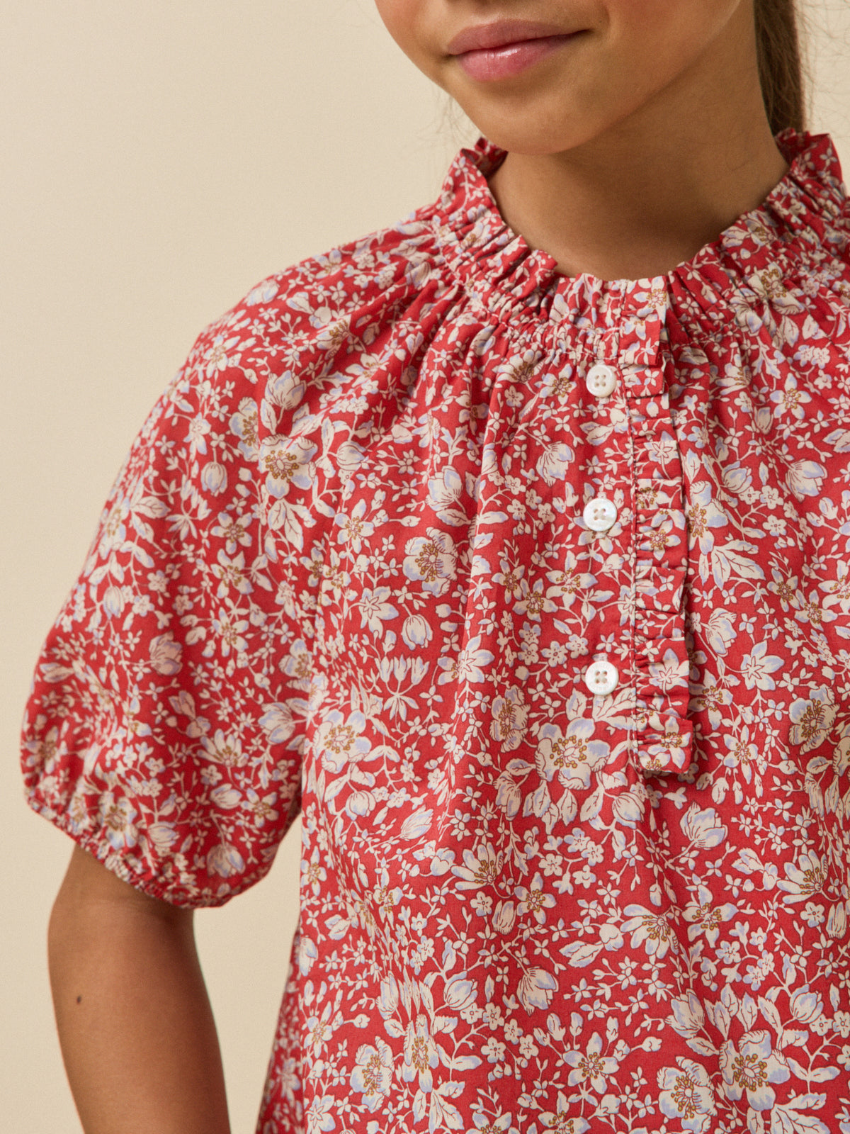 Girl's Lizzie-motif blouse made with Liberty fabric