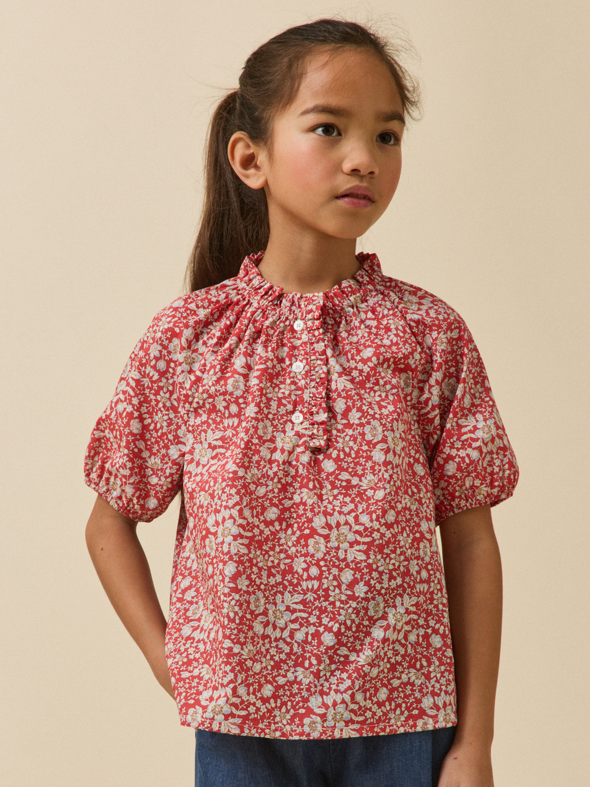 Girl's Lizzie-motif blouse made with Liberty fabric