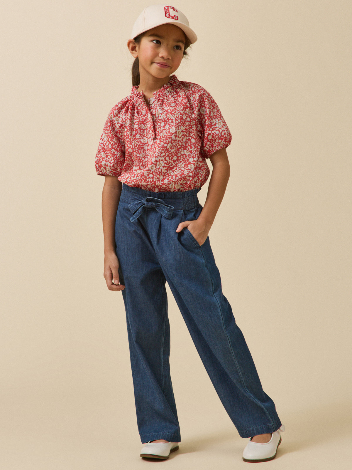 Girl's Lizzie-motif blouse made with Liberty fabric