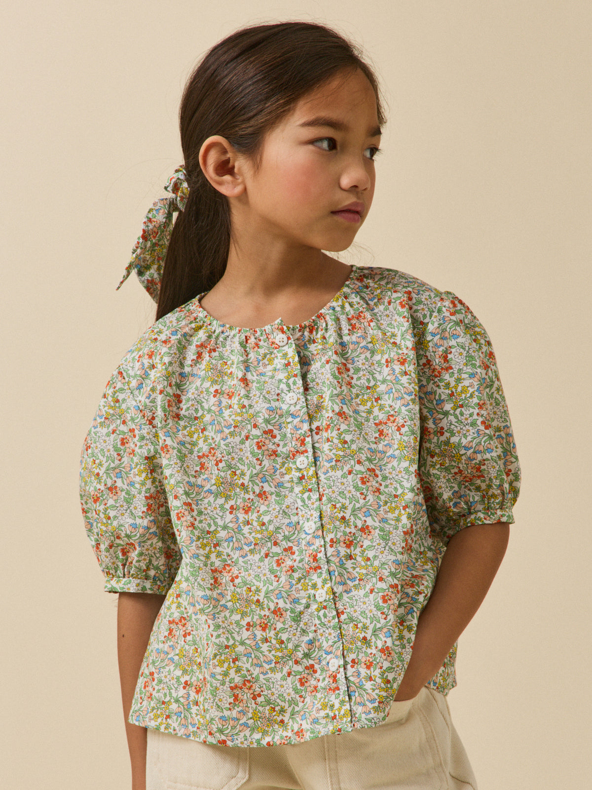 Girl's shirt made with Liberty fabric
