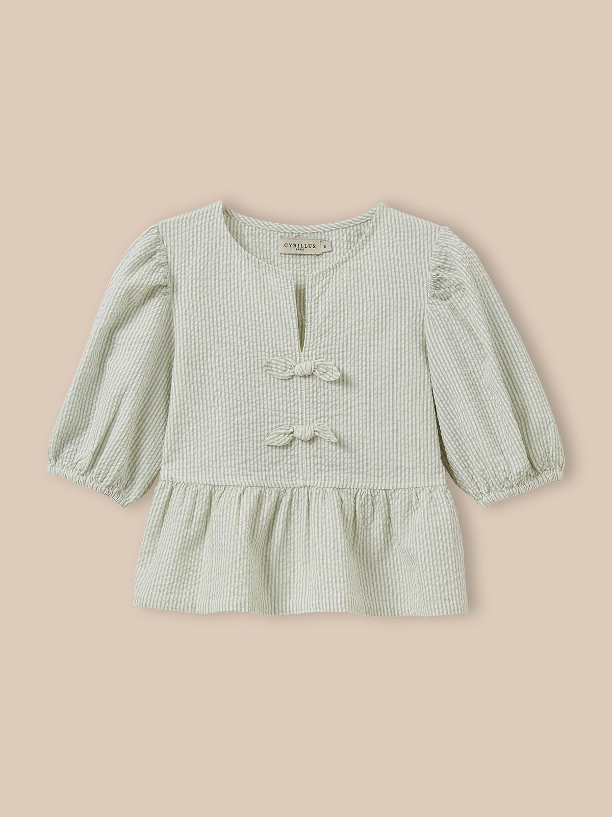 Blouse rayée en seersucker Fille