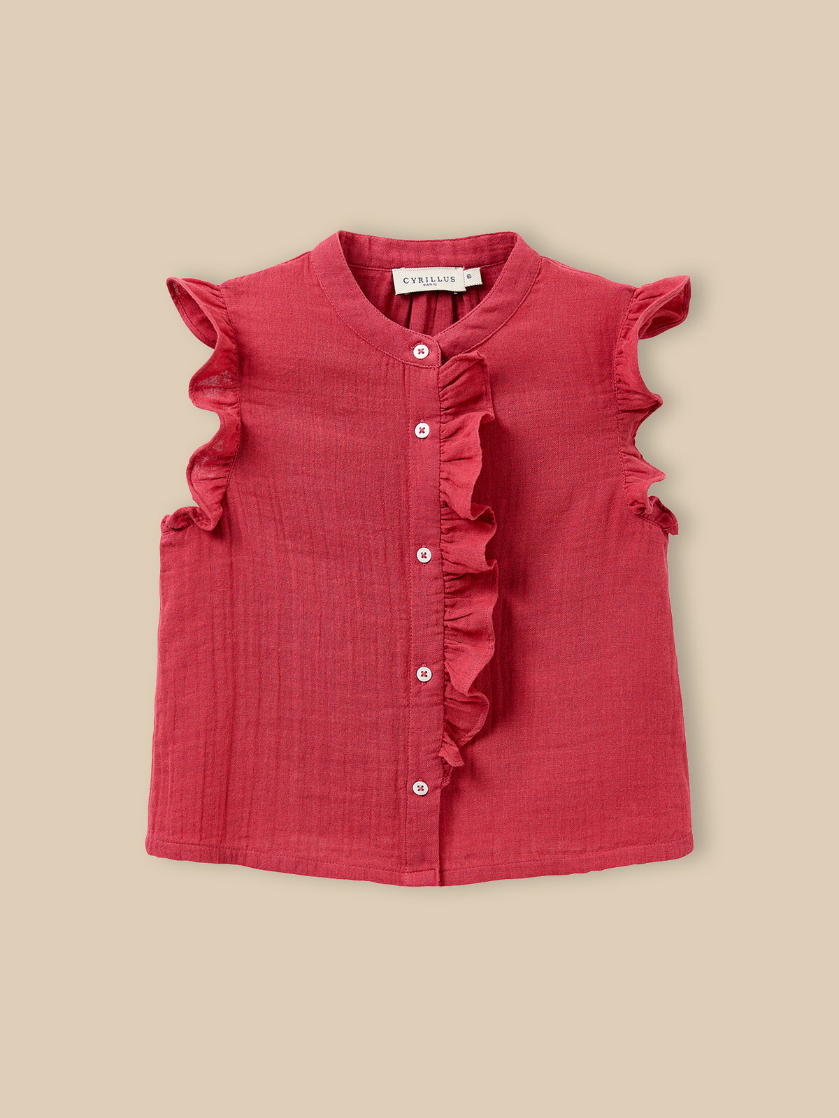 Ruffled organic cotton blouse