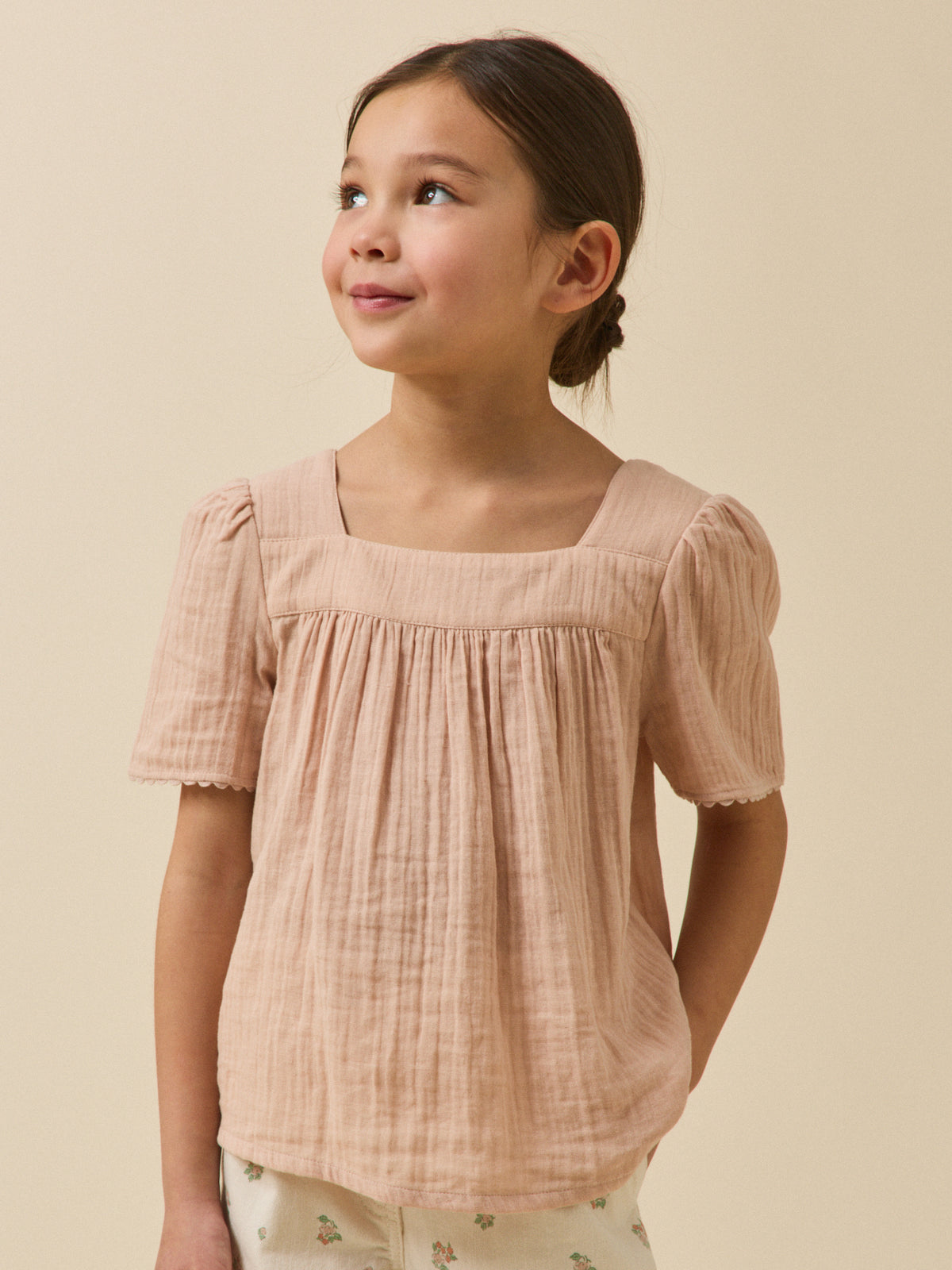 Girl's organic cotton gauze shirt