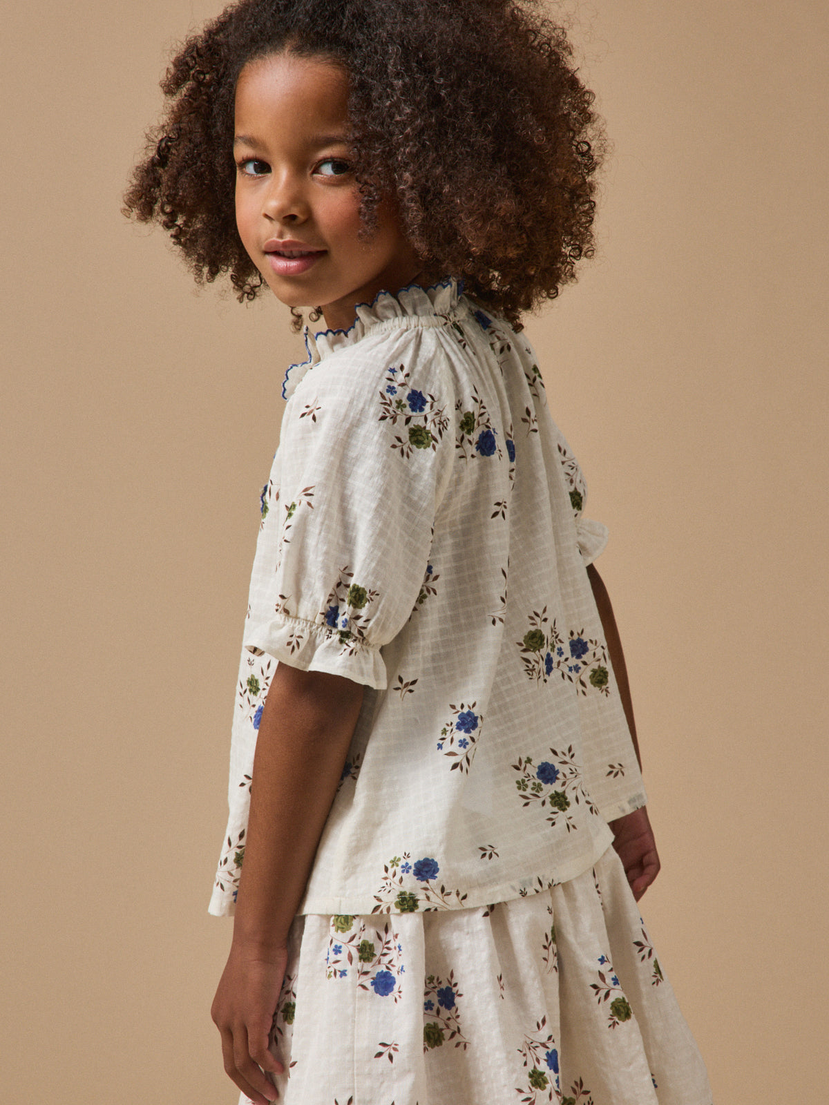 Blouse coton dobby imprimée Fille