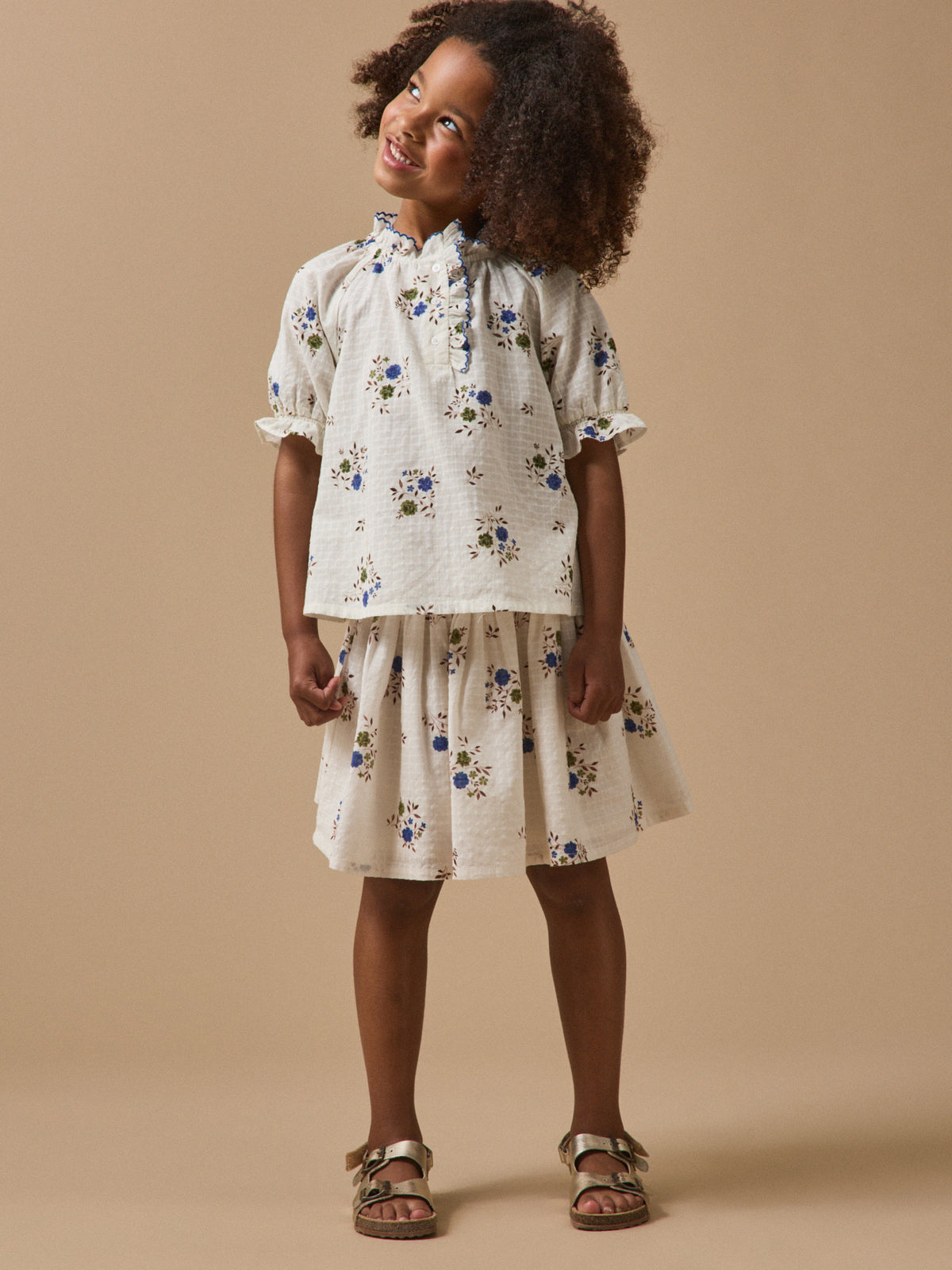 Blouse coton dobby imprimée Fille