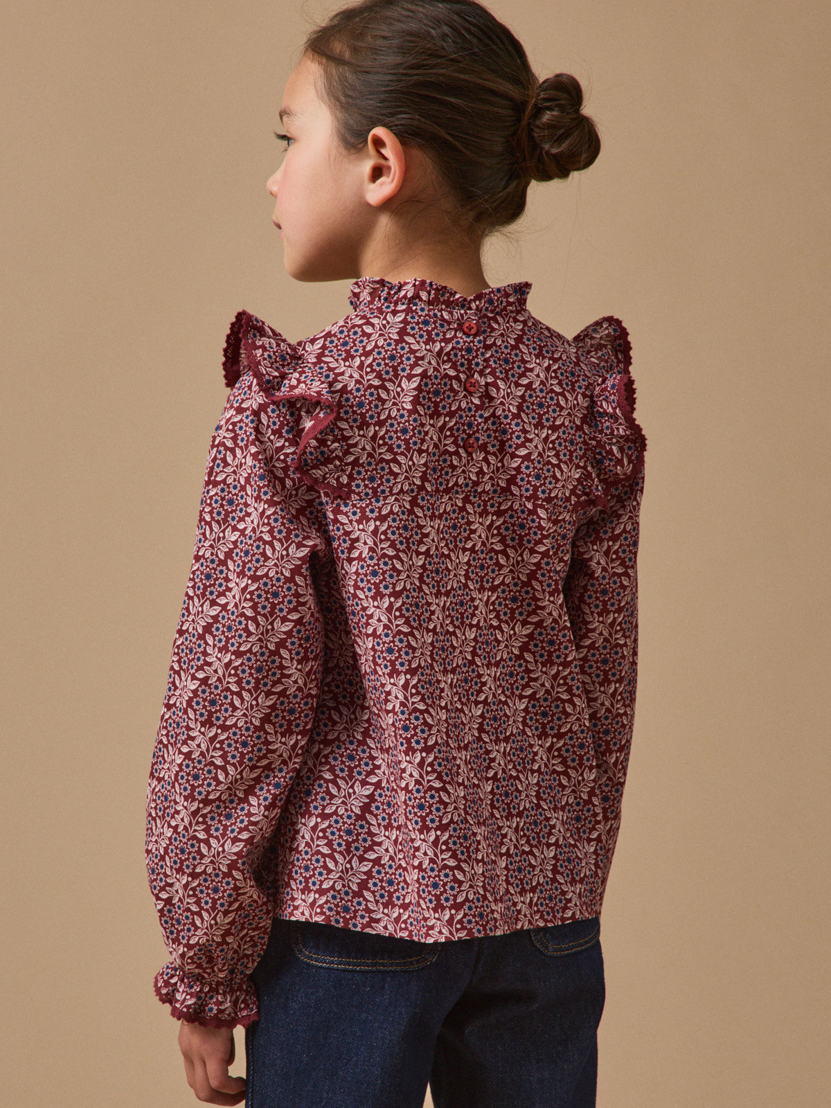 Girl's Ophelia-print blouse