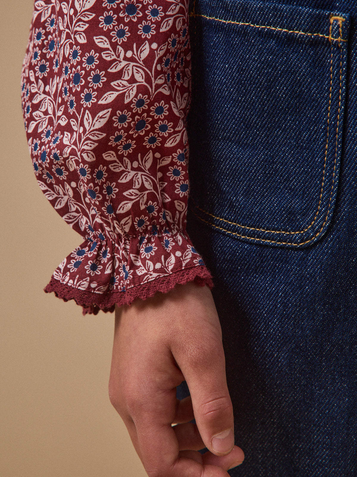 Girl's Ophelia-print blouse